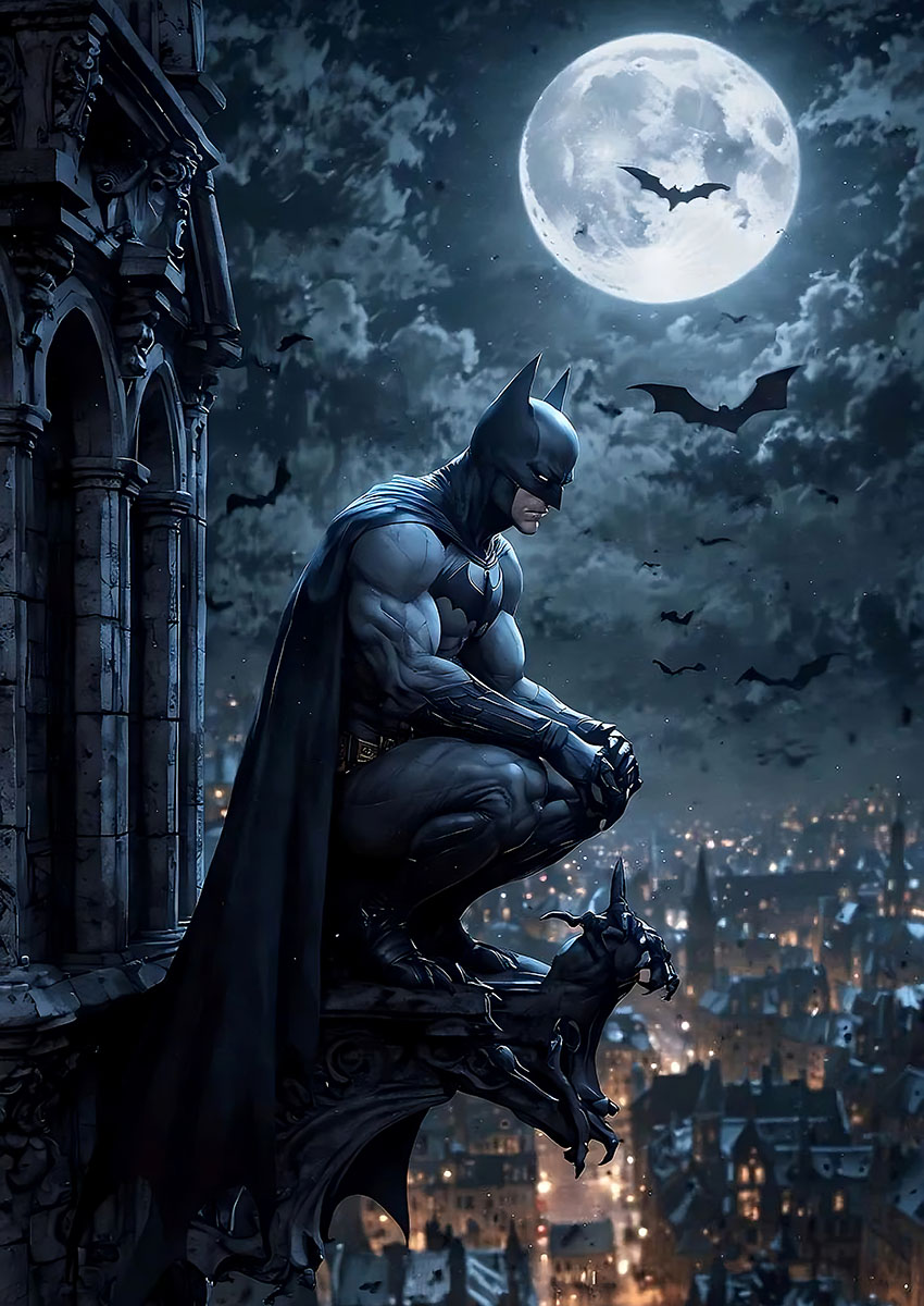 Dramatic Batman Artwork Canvas Print & Poster Wall Art - AI PRINT LAB
